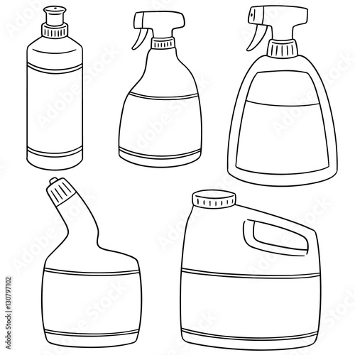 vector set of bathroom cleaning solution