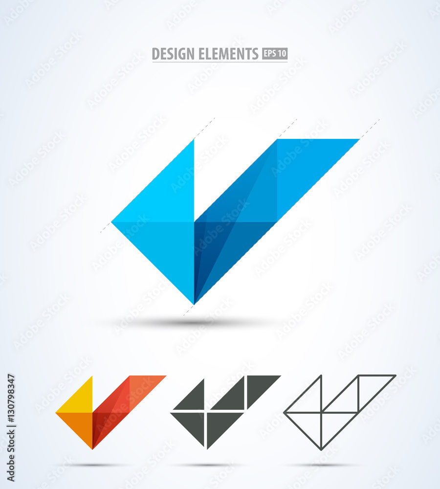 Vector glossy check logo icon