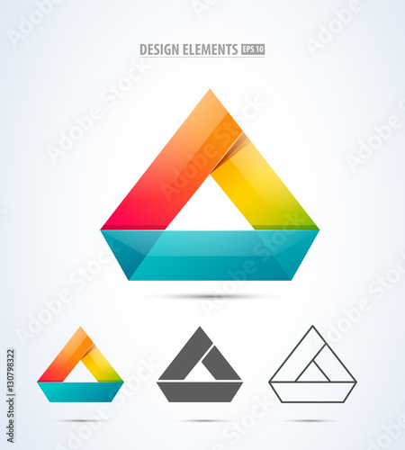Free Download Abstract vector triangle origami logo design elements. Set of icons for corporate identity design. Application icon design elements. - GFXLoad