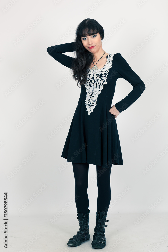 Beautiful woman doing different expressions in different sets of clothes: posing Beautiful woman doing different expressions in different sets of clothes: posing