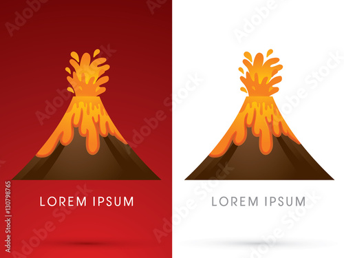Volcano erupting graphic vector