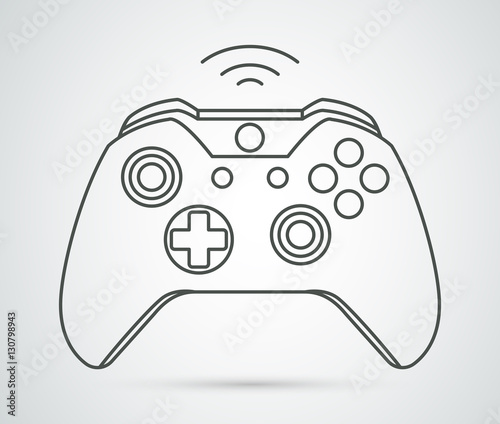 Simple vector gamepad icon. Joypad, joystick illustration isolated on white background