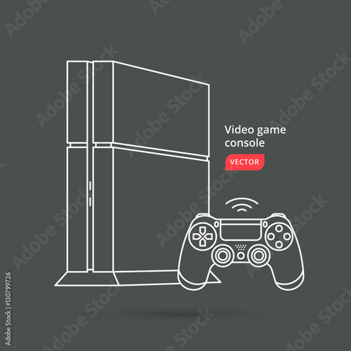 Vector video game console illustration. Joystick, gamepad, controller, joypad