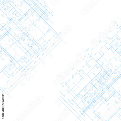 Detailed architectural plan. Vector blueprint. Abstract background.