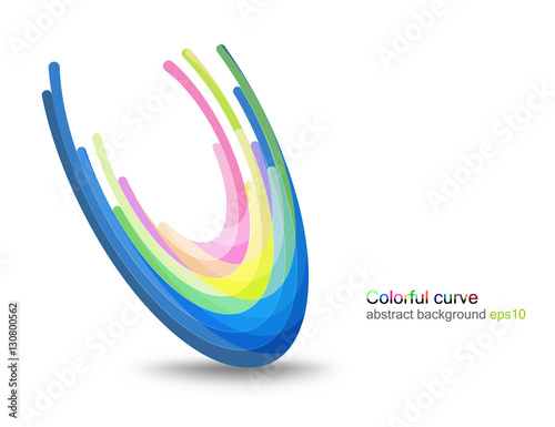 Colorful glossy concave scene vector on a white background