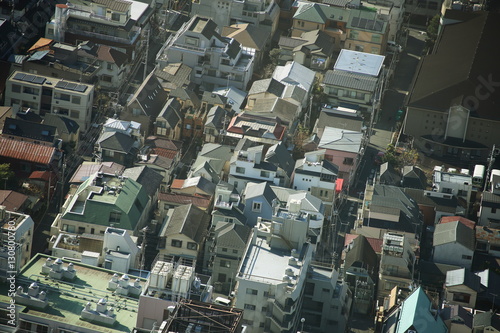 Colorful roof tops at the Crowded Shinjuku District.Tokyo,Japan