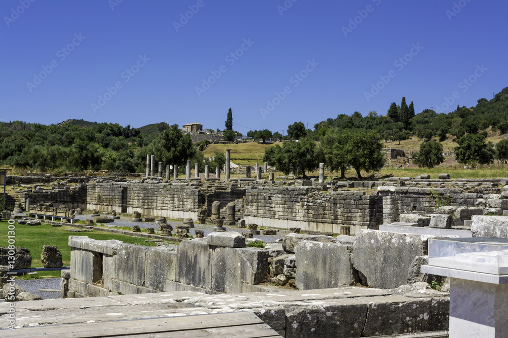 Ruins at Ancient Messini, Messinia, Peloponnese, Greece