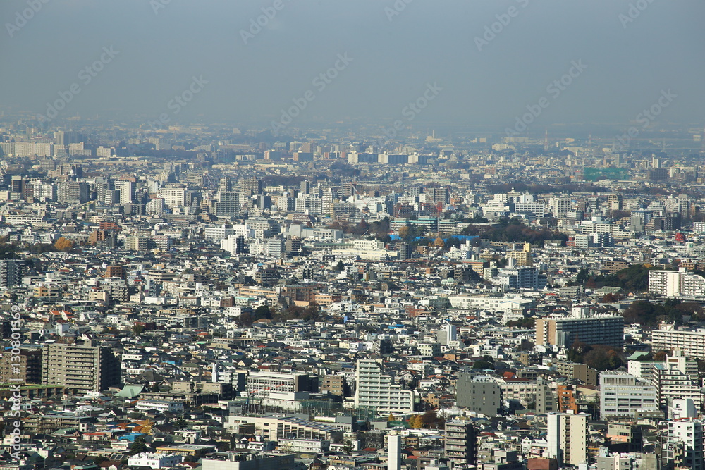 Fototapeta premium aerial view of Shinjuku district modern architecture,Tokyo, Japan