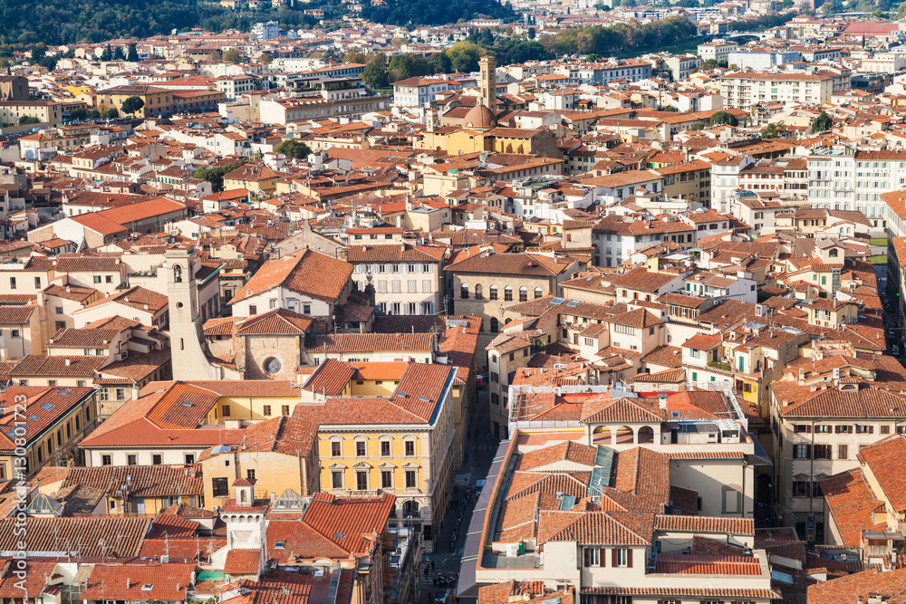 above view of living quarters in Florence city