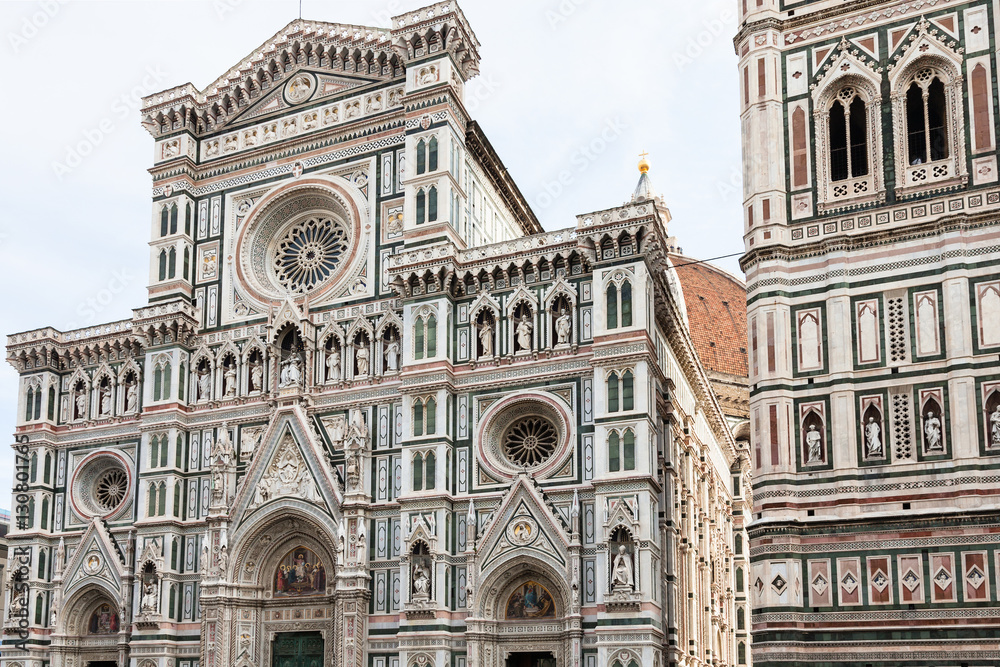 decorated facade of Duomo and Campanile, Florence