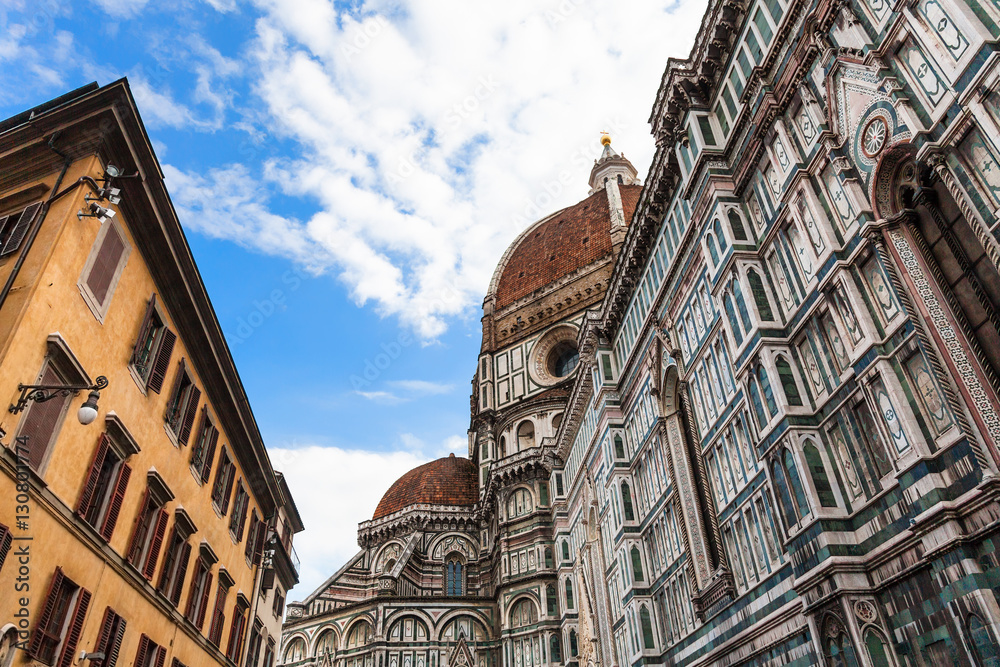 apartment house and Duomo Cathedral in Florence
