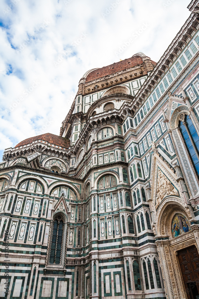 ornamental walls and dome of Duomo in Florence
