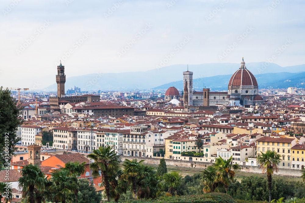above cityscape of Florence city