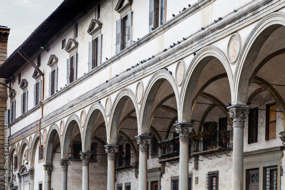 arcade of Loggia dei Servi di Maria in Florence arcade of Loggia dei Servi di Maria in Florence