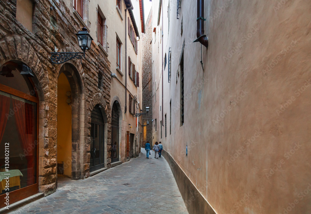 narrow street in historic district of Florence