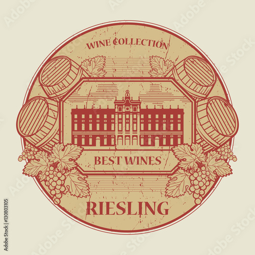 Stamp or label with the text Best wines collection, Riesling