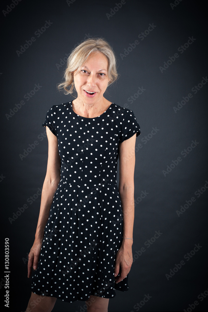 Beautiful woman doing different expressions in different sets of clothes: love Beautiful woman doing different expressions in different sets of clothes: love