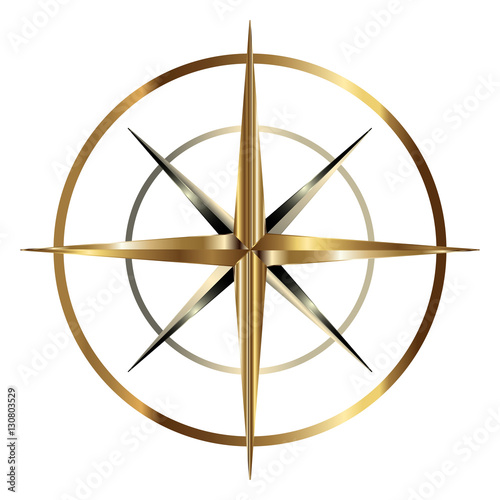the Golden compass on white