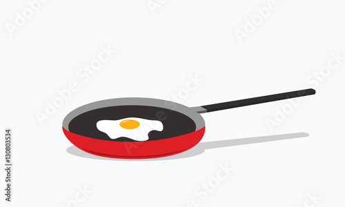 frying pan with egg 