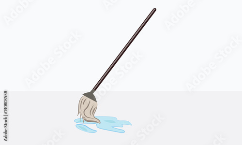 sweeper wiper cleaner stick vector