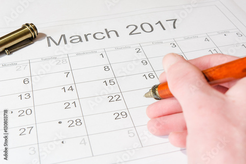 Analysis of a calendar March