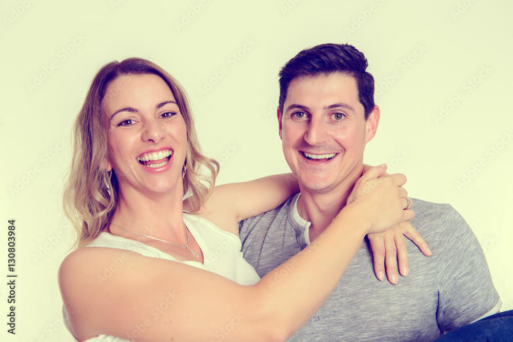 young couple in an embrace