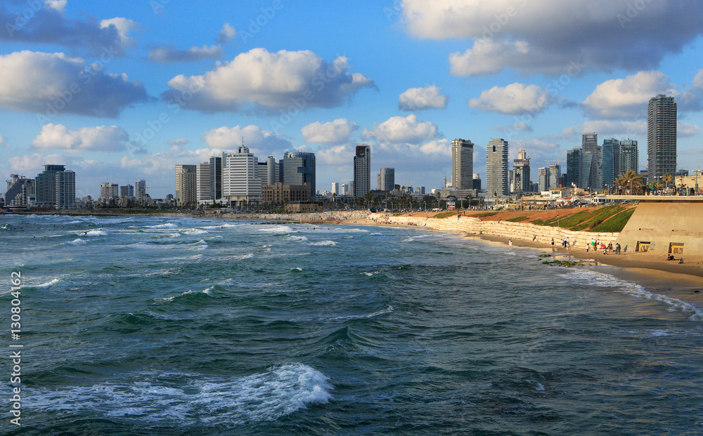 Naklejka premium Panoramic view of tel Aviv from Jaffa