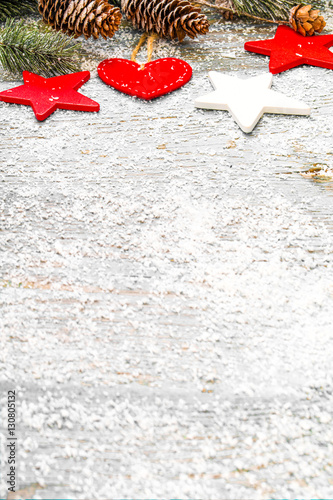 Christmas Decoration Over Wooden Background