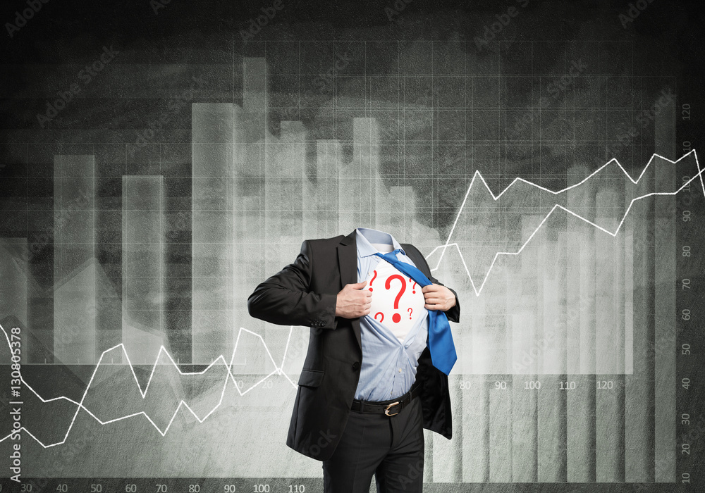 Headless super businessman