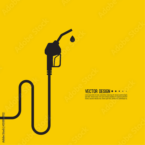 Gasoline pump nozzle sign. photo