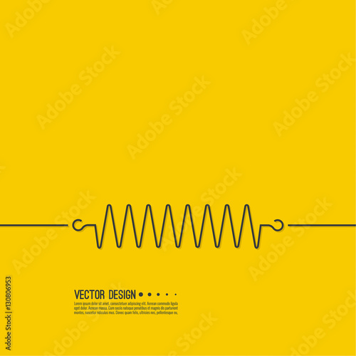 Coil spring vector icon.