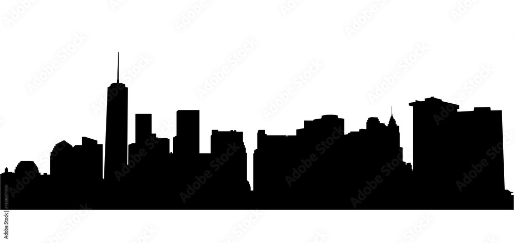 New York silhouette. Vector NYC background.