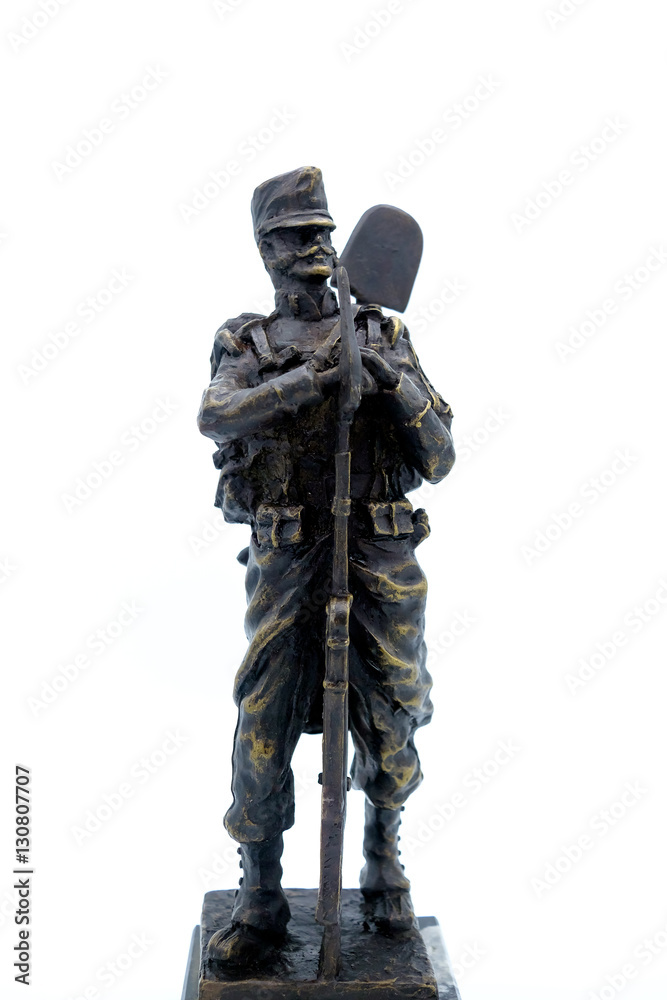 Bronze figurine of a Spanish soldier Sapper nineteenth century w Bronze figurine of a Spanish soldier Sapper nineteenth century w