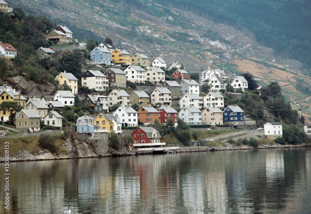Colored village houses in Norway