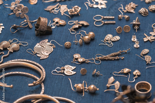 Various silver shining jewellery 
