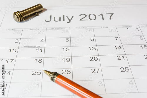 Analysis of a calendar July