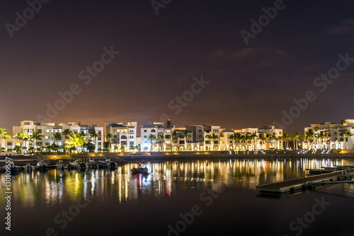 Amazing night lights Sultanate Oman Souly Bay harbour and Hotels Oceanside 3 © CL-Medien