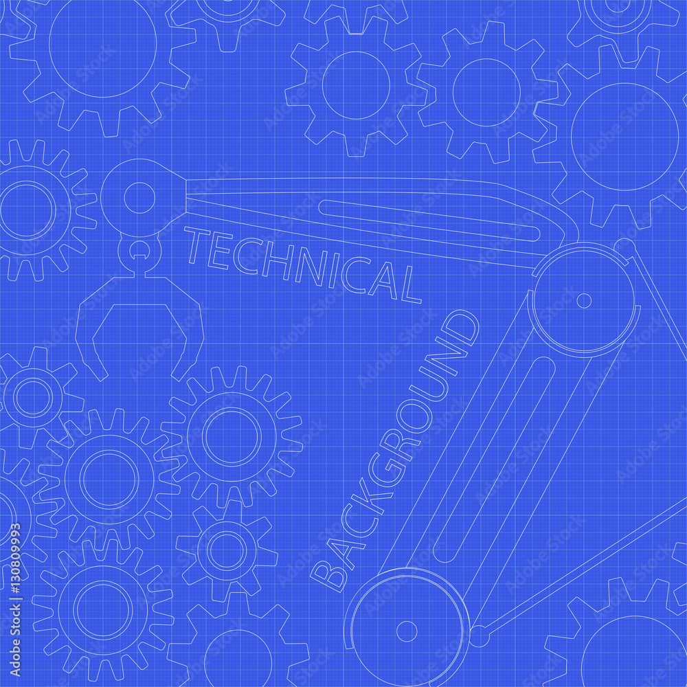 Obraz premium Abstract technology background. Vector blueprint. Technical illustration on graph paper.