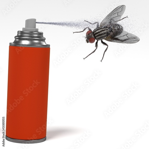 3d render of spray killing insect photo