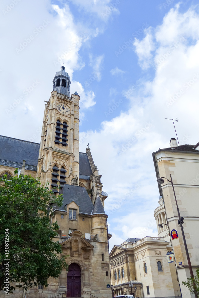 PARIS, FRANCE - June 26, 2016 : beautiful Street view of  Buildi