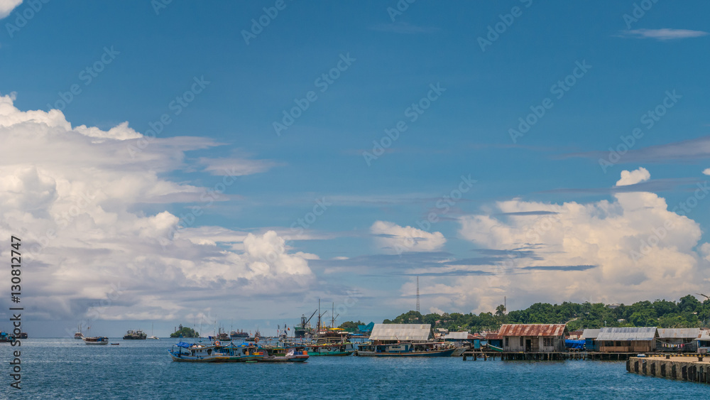 Pier to Farry in Waisai, Waigeo, Raja Ampat, West Papua, Indonesia