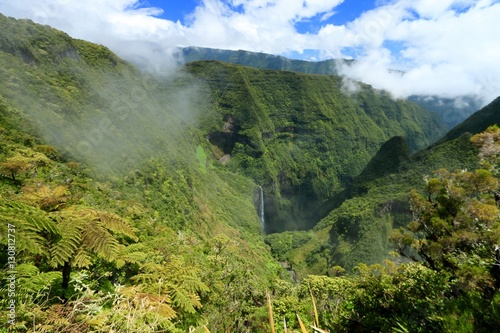 Seen on the Trou de fer waterfall on Reunion Island National Park with cloudscape, France , october 2016
 photo