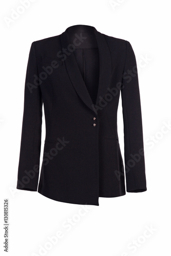 women's classic black jacket isolated on white background