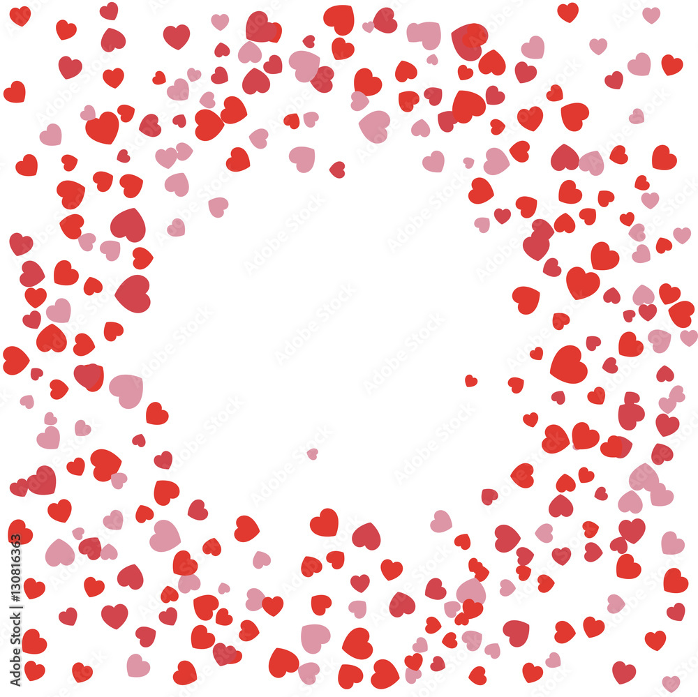 Festive background Red hearts arranged in a circle