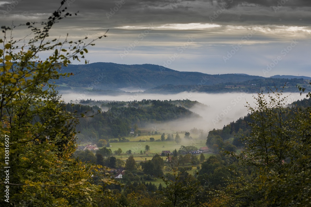 Kaczawskie Mountains, Poland- misty morning