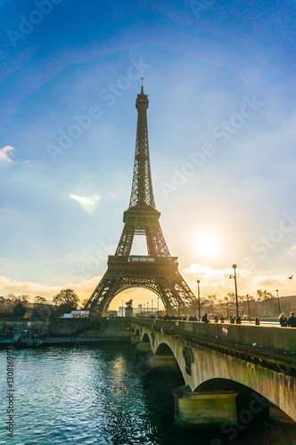 Bridge leading to Eiffel Tower in Paris, France © YukselSelvi