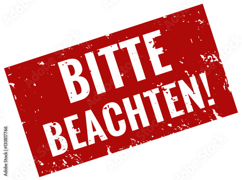 Bitte beachten Stempel rot 