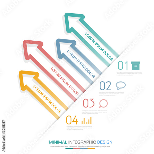 infographic flat vector design element with paper art illustrat