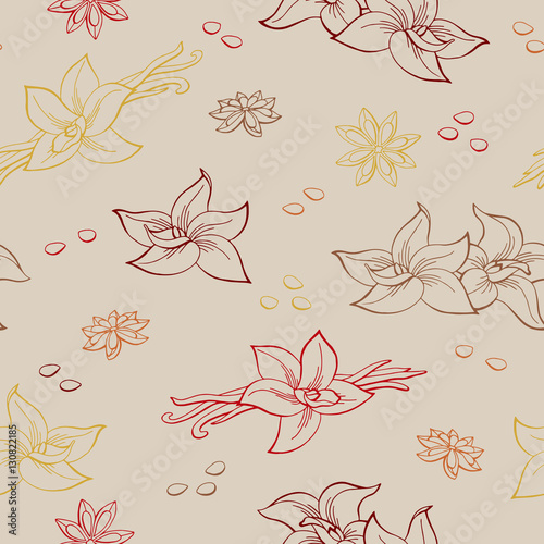 Anise vanilla graphic seamless pattern illustration vector