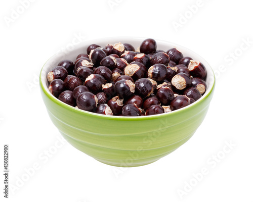 Longan seeds in a cup. with clipping path.